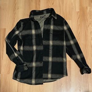 Express Black and Tan Flannel Shirt